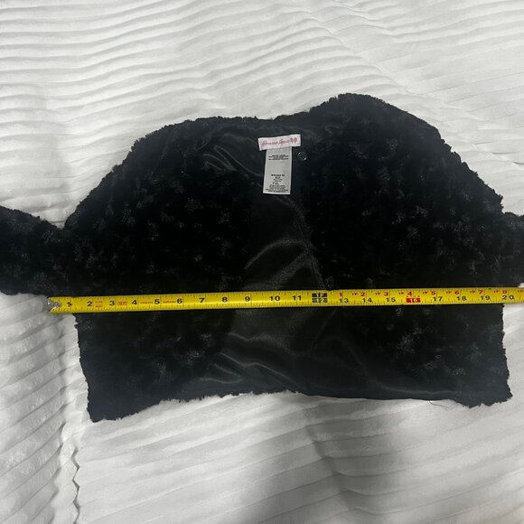 Girls Faux Fur Bolero Jacket Black XL - Picture 9 of 9